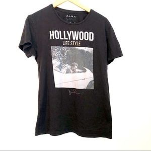 Zara James Dean Hollywood Black T-Shirt